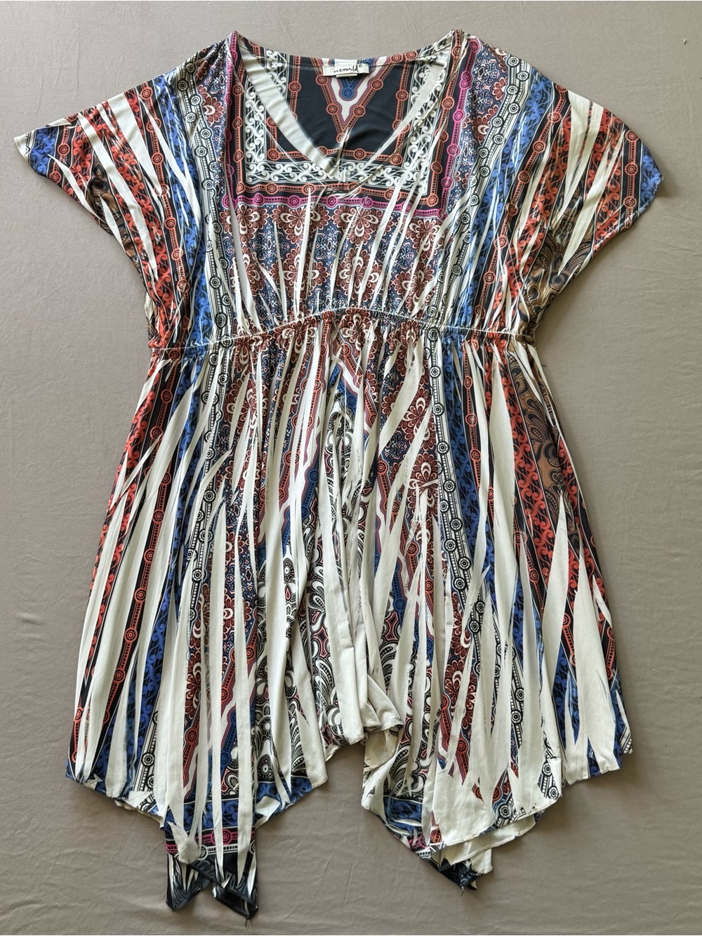 Y2K Era One World Boho Patterned Tunic Top
